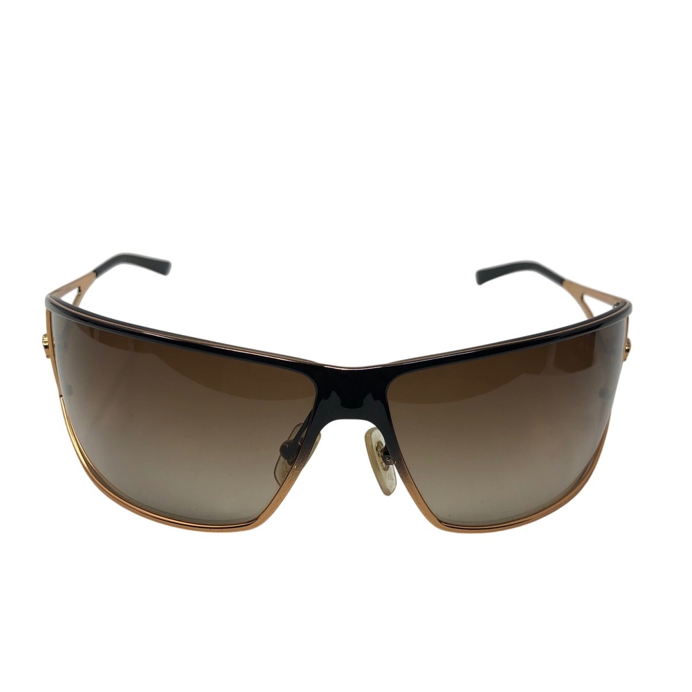 Versace Sunglasses 2040 1166/13 Gold Brown Shield Wrap Medusa Logo